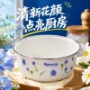 White ceramic pot with blue flower patterns, multi-functional for household use such as woks, frying pans and stewing pans Specification image